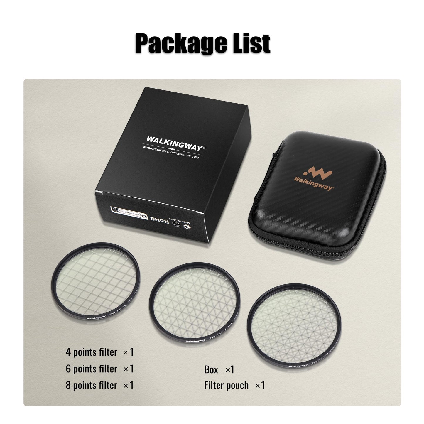 Long Line Star Filters 3pcs Set 4+6+8 Points