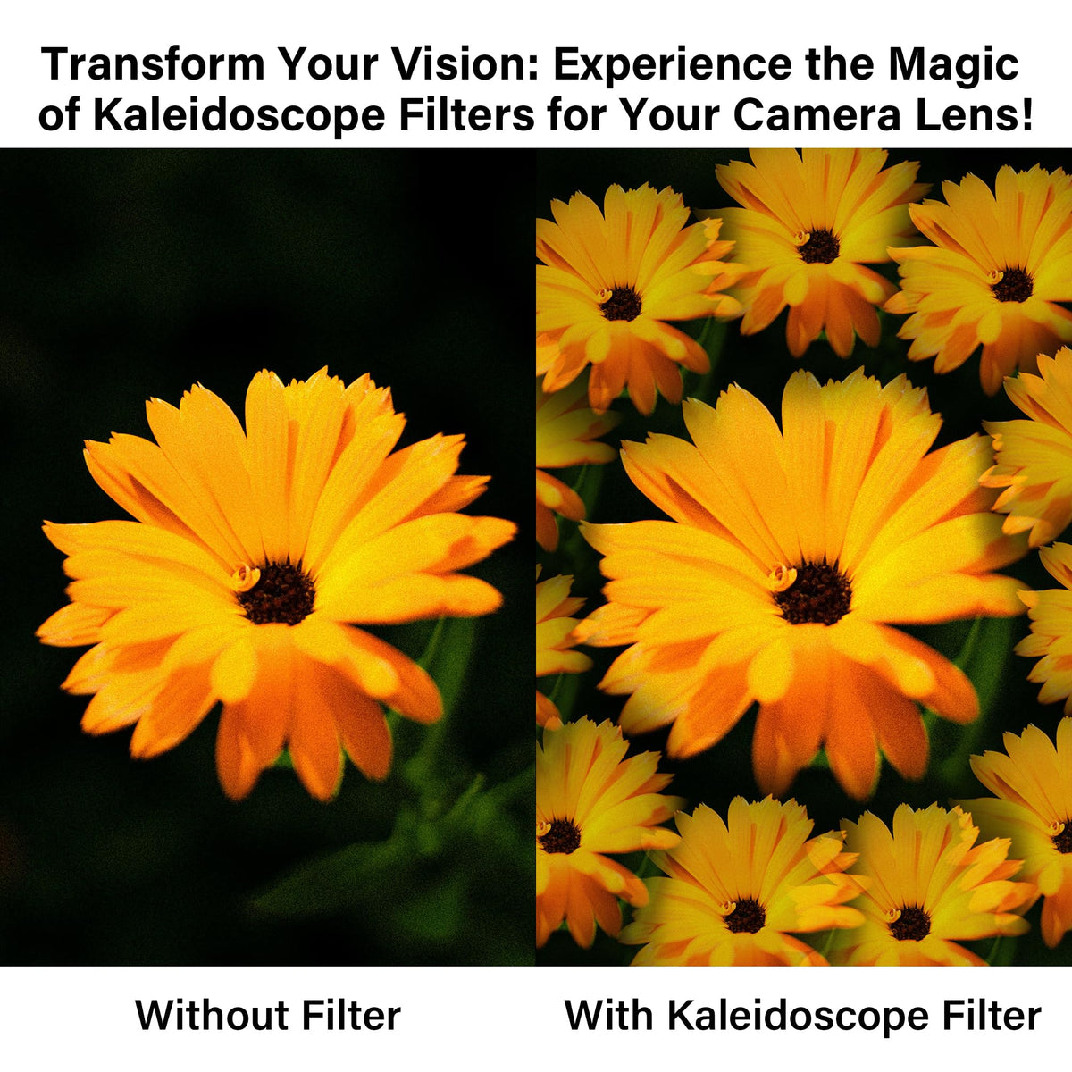 Asixxsix Prisme 80 Mm Pour Objectif Photo – Filtre Kaléidoscope Effets Fractals Semi-Circulaires, Verre Optique + Anneau Doigt