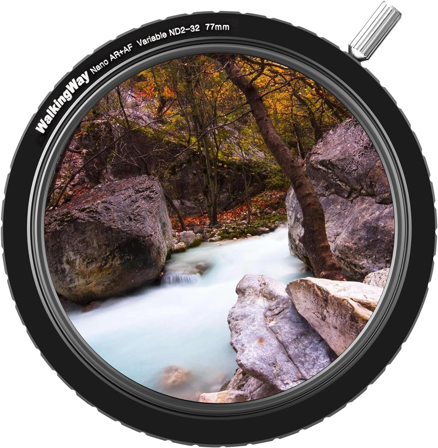 WalkingWay 82mm True Color ND Filter Variable ND2-32 (1-5 Stops) Neutral Density Filter Adjustable ND4 ND8 ND16 Filter VND 0.3-1.5 for Camera Lens