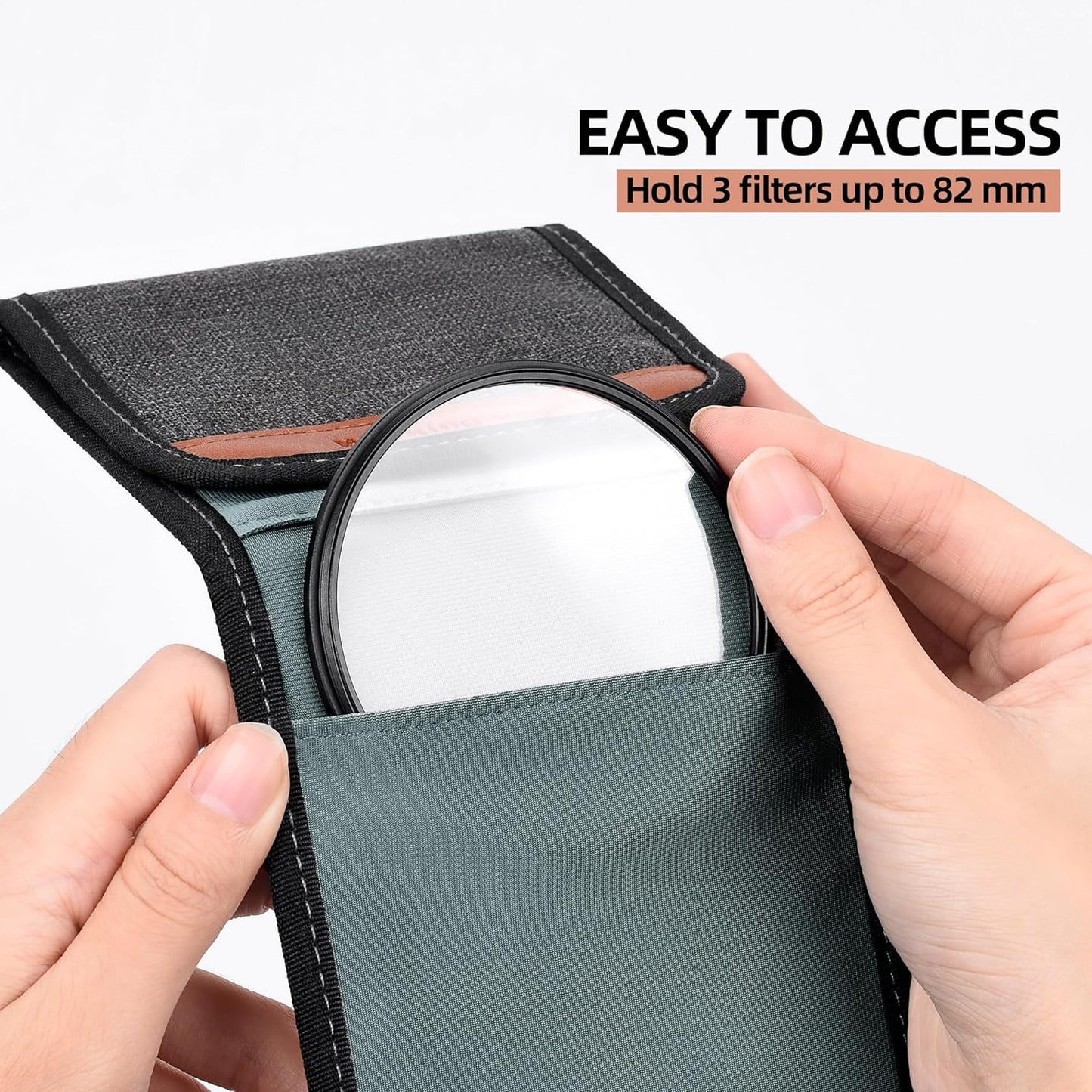 3 Pocket Pouch Case for Round Lens Filter Photography Walking Way