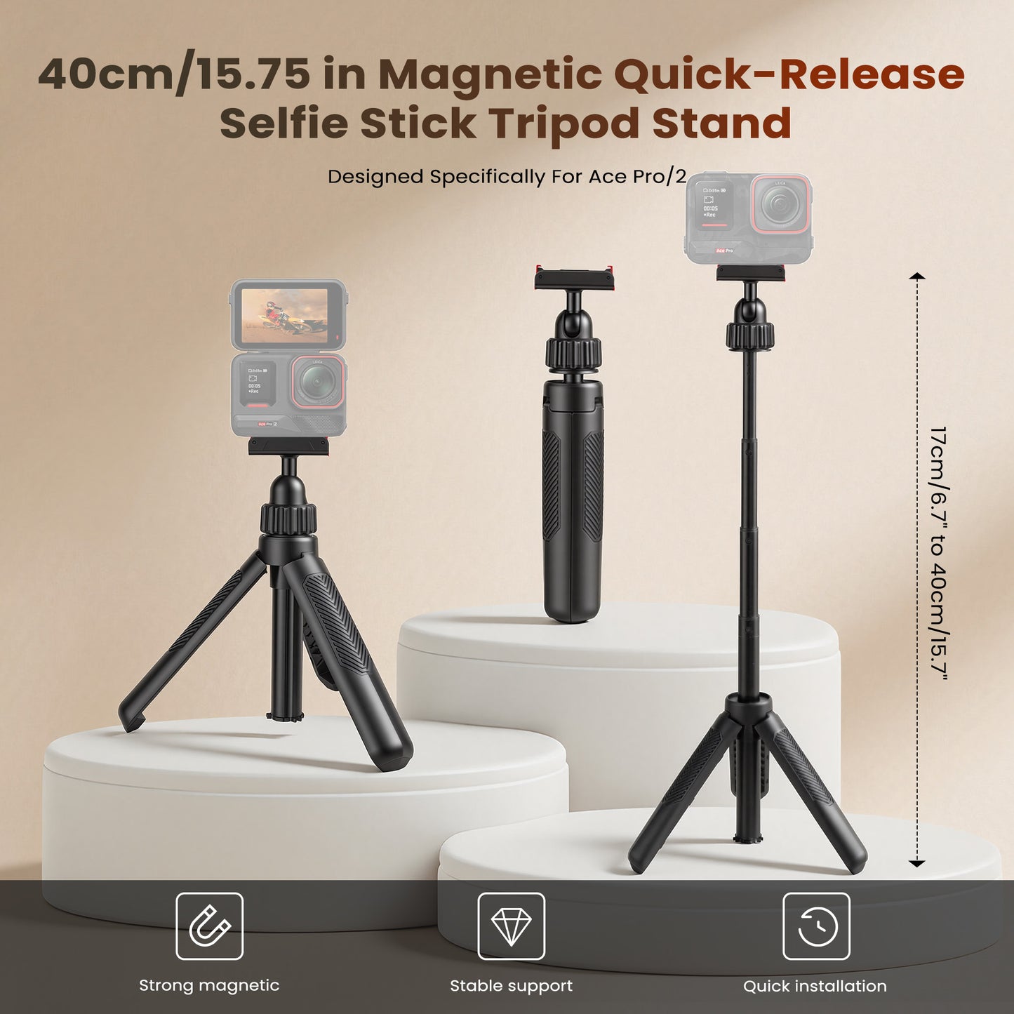 Selfie Stick Tripod for Insta360 Ace Pro/2