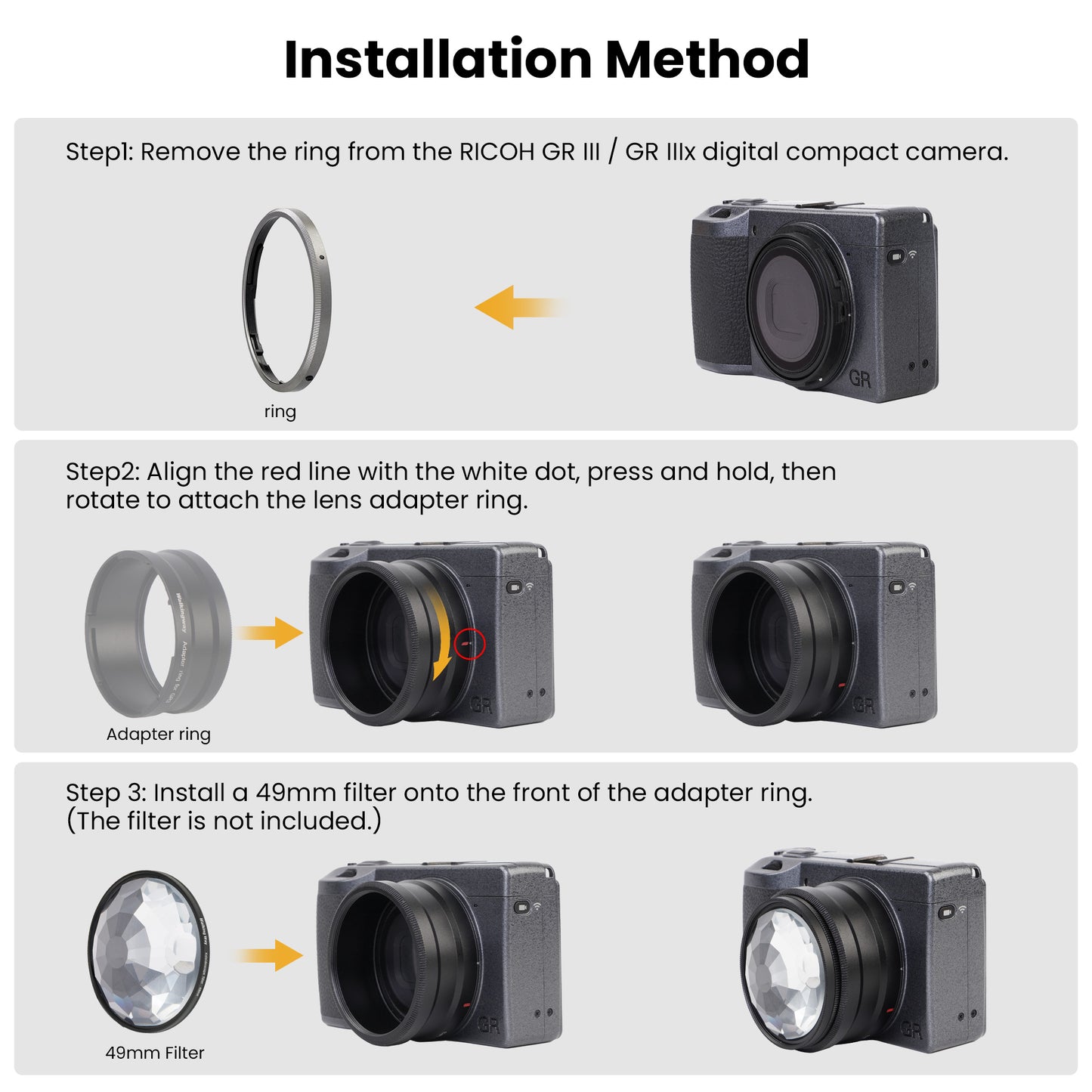 Adapter Ring for Ricoh GR3