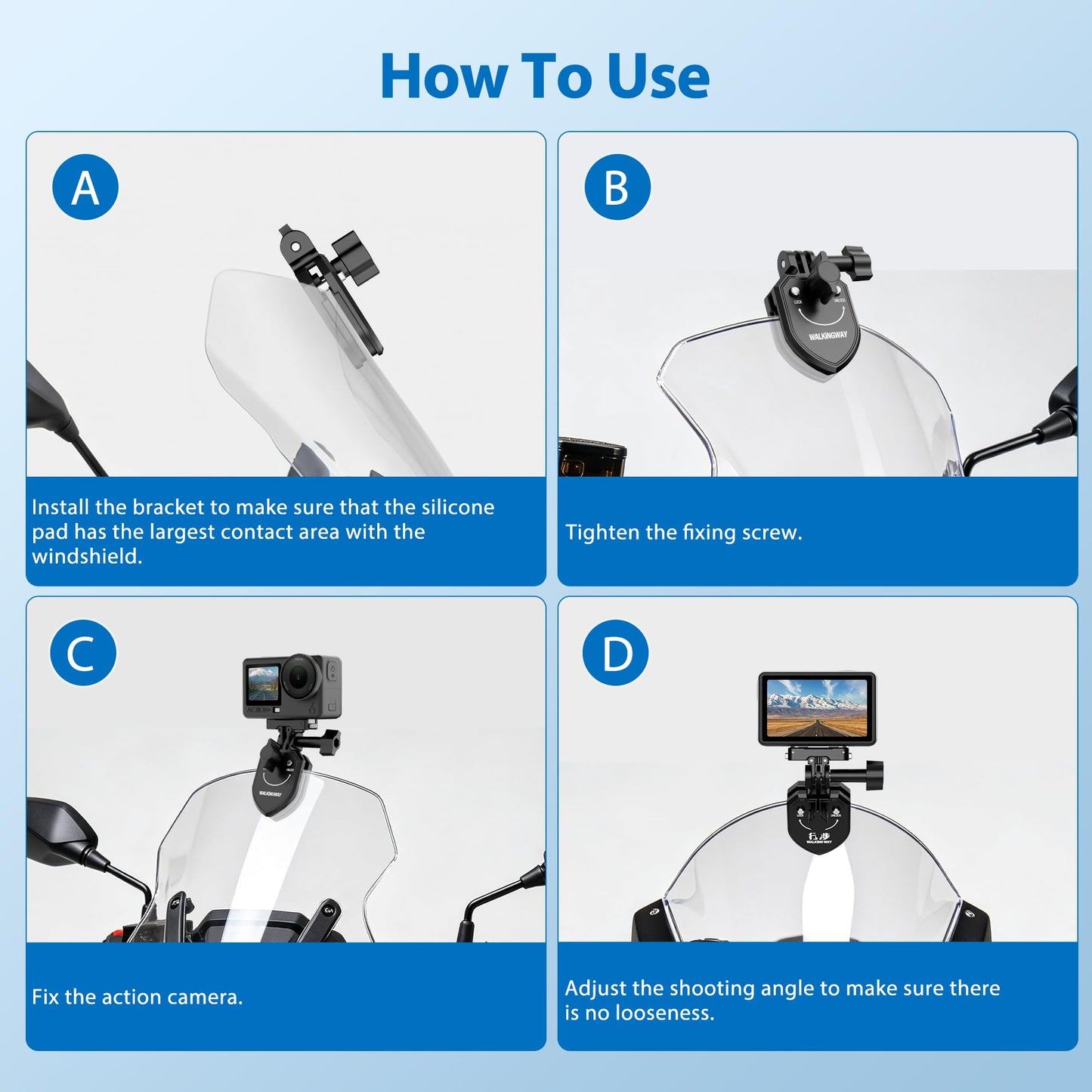 Motorcycle Windshield Clip Mount