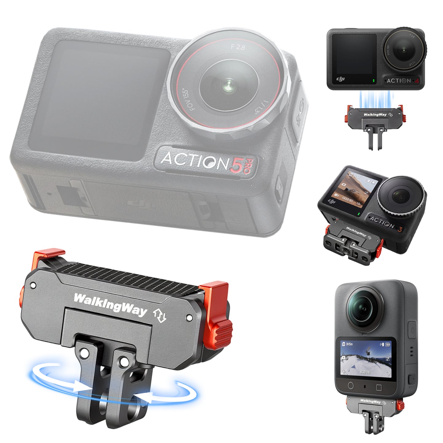 Quick Release Mount for DJI Osmo Action 5 Pro/4/3 & 360