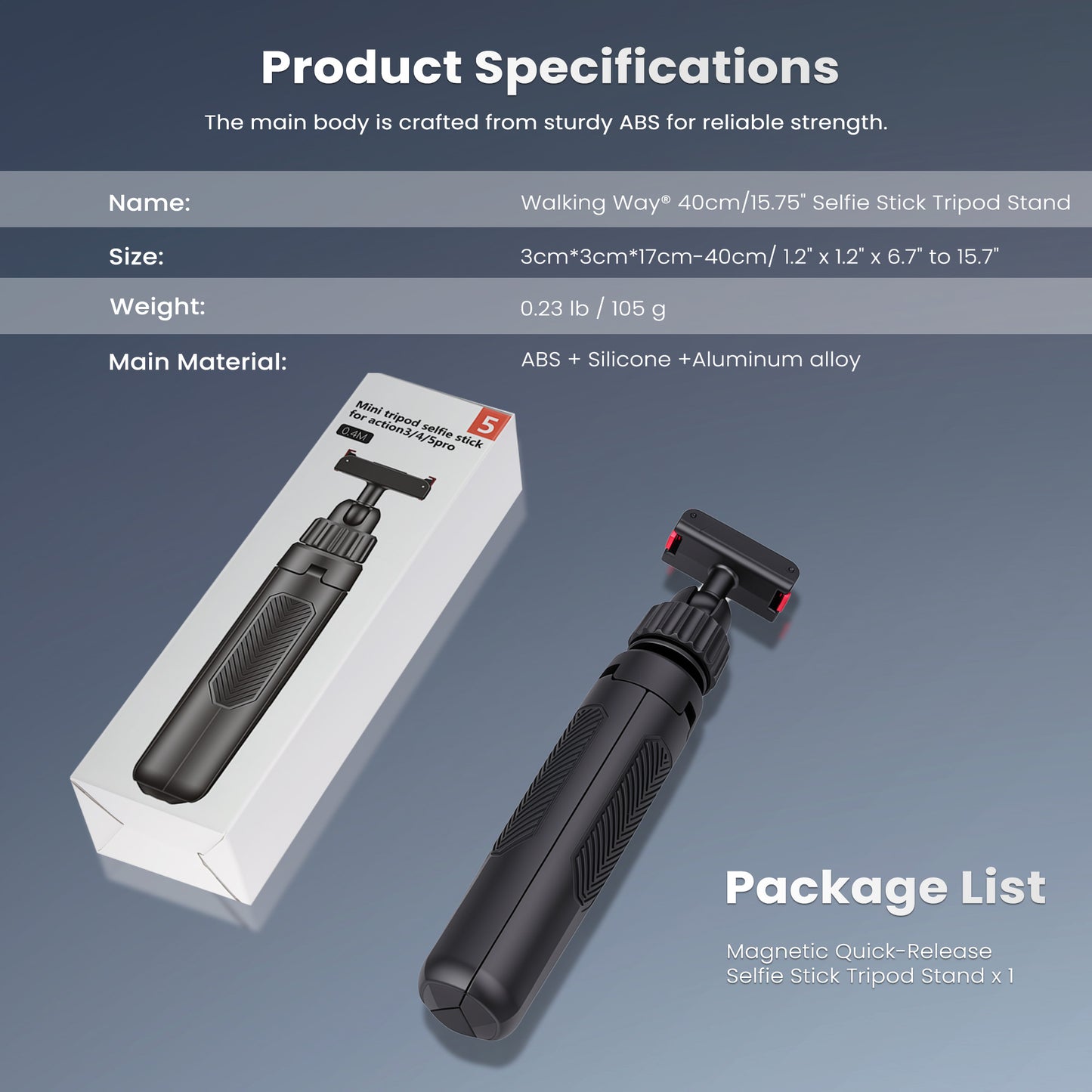 Selfie Stick Tripod for DJI Osmo Action 5 Pro/4/3