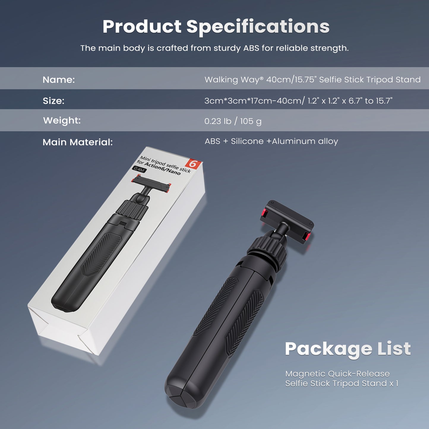 Selfie Stick Tripod for DJI Osmo Action 6 / Nano