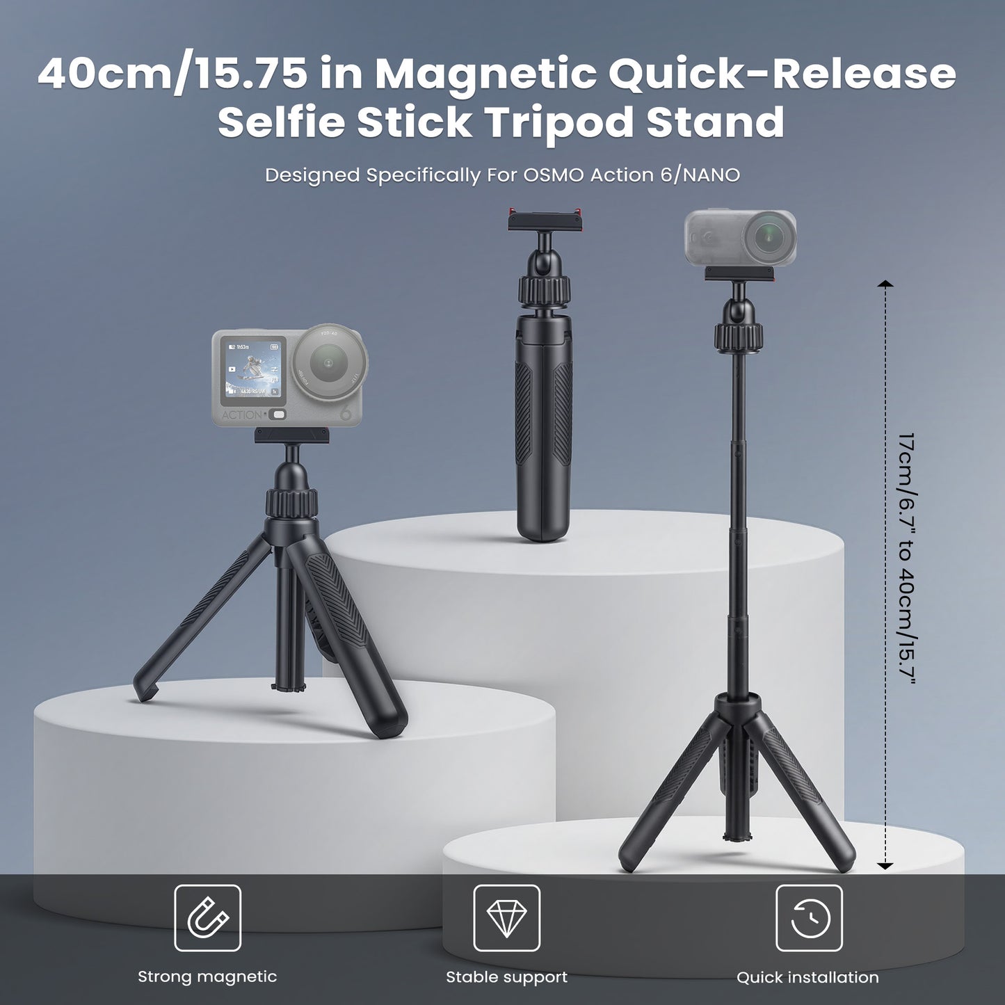 Selfie Stick Tripod for DJI Osmo Action 6 / Nano