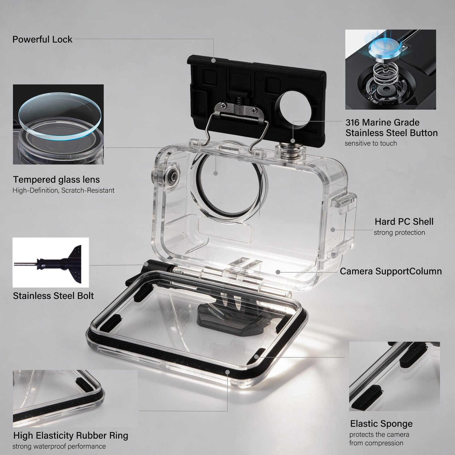 Waterproof Case for DJI Action 5 Pro/4/3