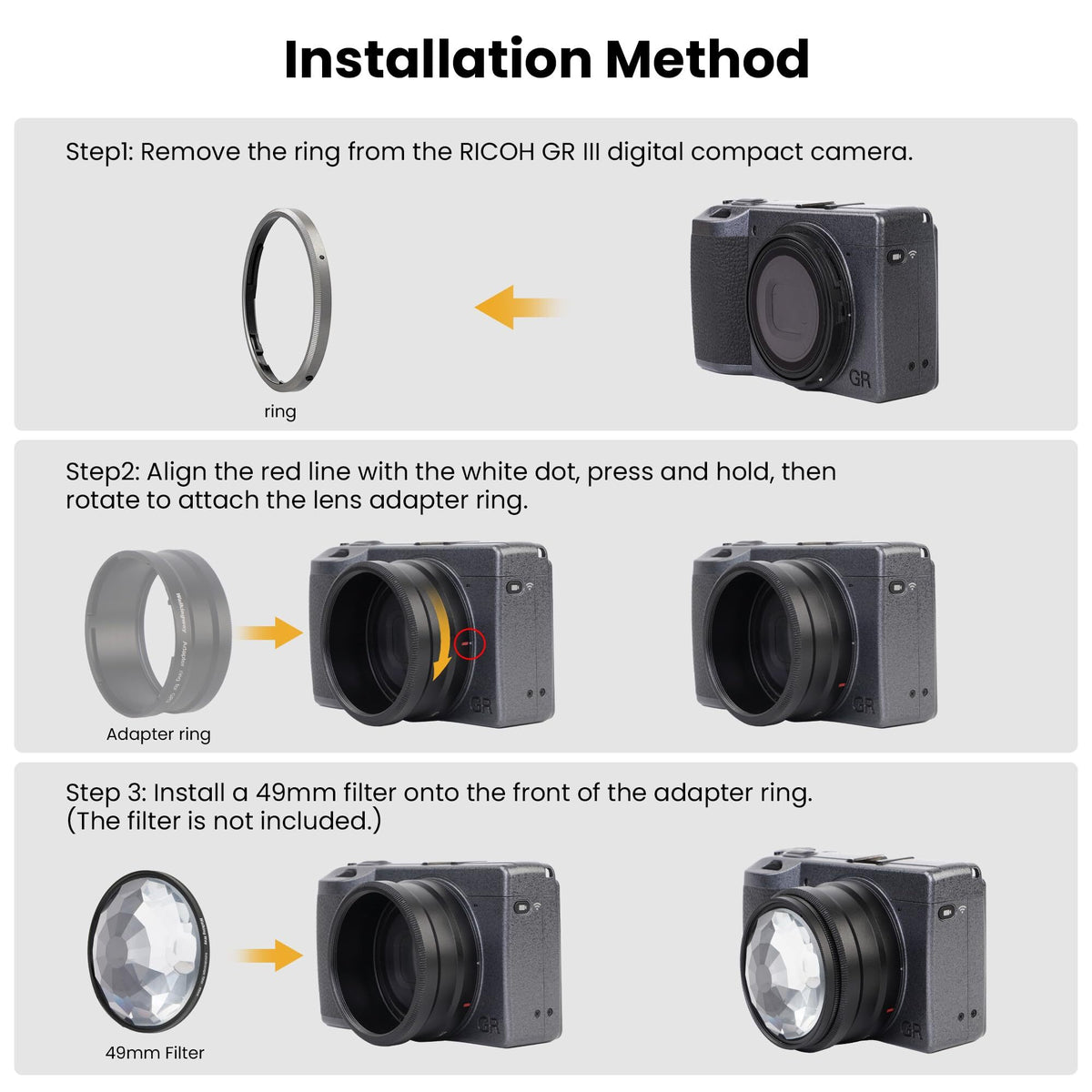 Adapter Ring for Ricoh GR3