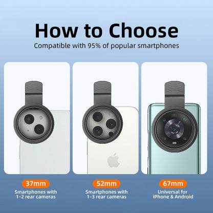 37MM/52MM Star Filter 4/6/8 Line with Clip for Phone