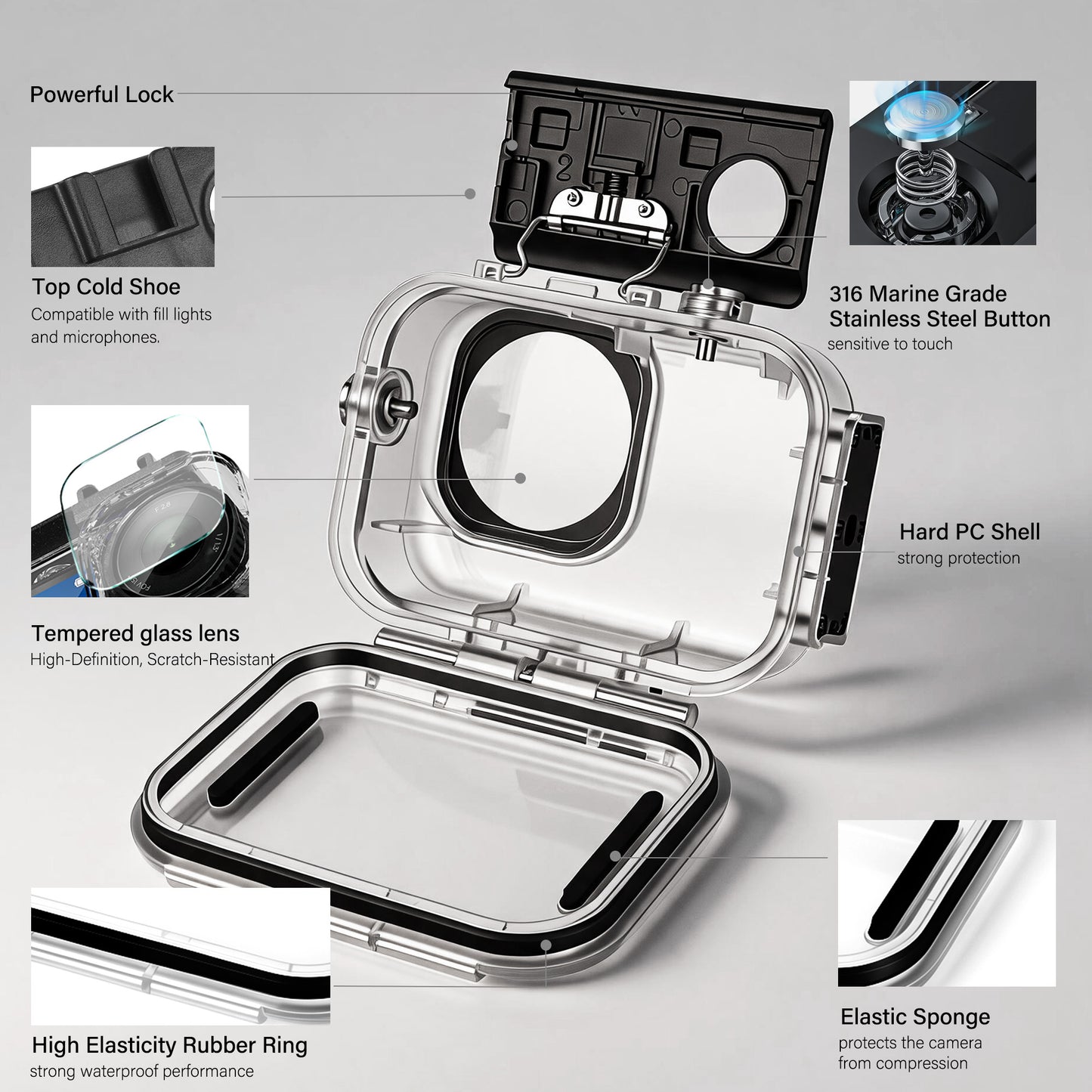 Magnetic Waterproof Case for DJI Osmo Action 6