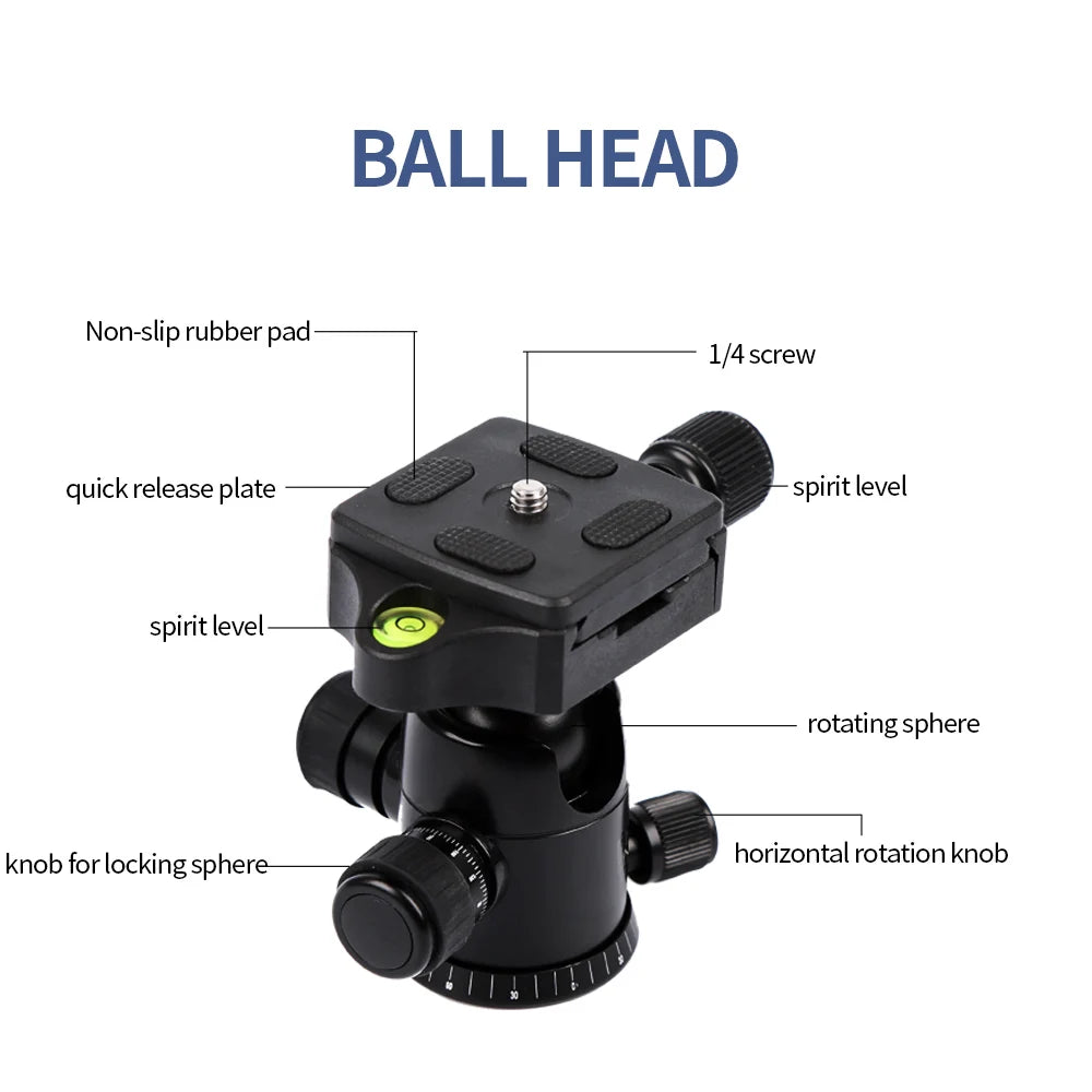 Walkingway Aluminum Q666 Professional Camera Tripod Monopod Ball Head